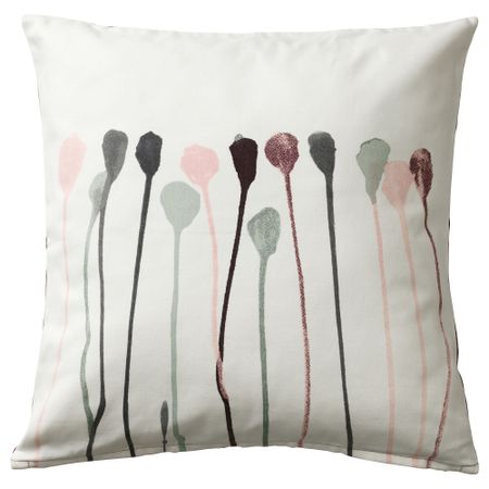 Чехол на подушку СКУГСНЭВА, бежевый, розовый (50x50 см)