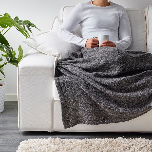 Плед, серый-черный 120x180 см IKEA ГУРЛИ 203.698.98 - фото 4