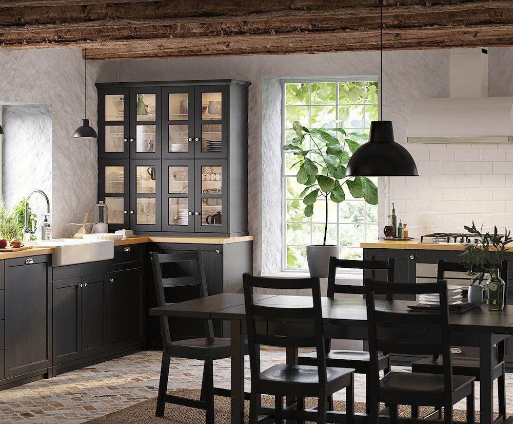 Высокий шкаф с ящиками, белый/Лерхюттан черная морилка 60x60x200 см IKEA METOD МЕТОД / MAXIMERA МАКСИМЕРА 193.433.38 - фото 1