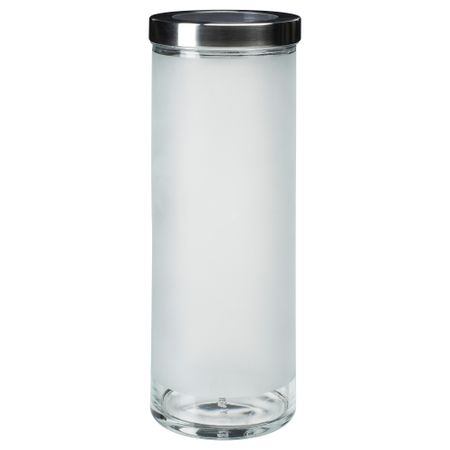 Банка с крышкой ДРОППАР, матовое стекло, нержавеющ сталь (1.5 л)