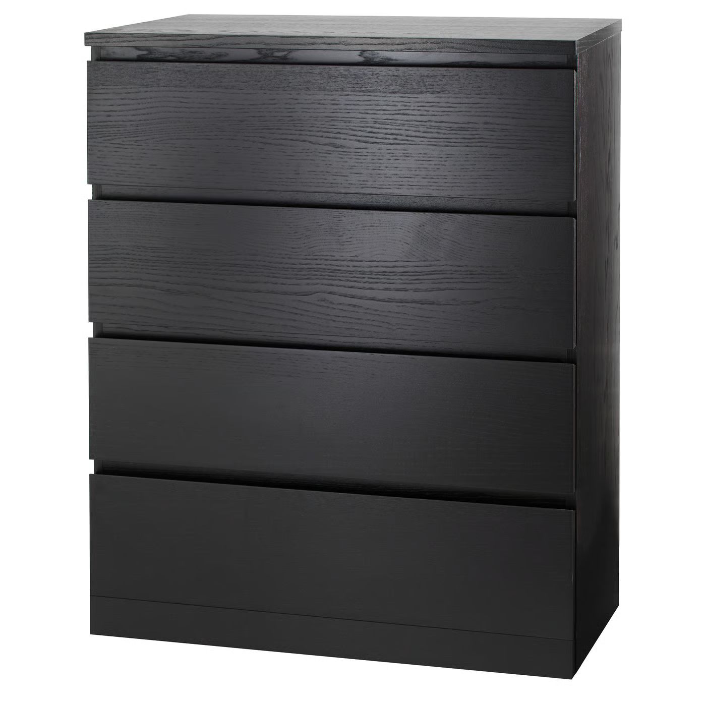 MALM Комод с 4 ящиками – черно-коричневый 80×100 см