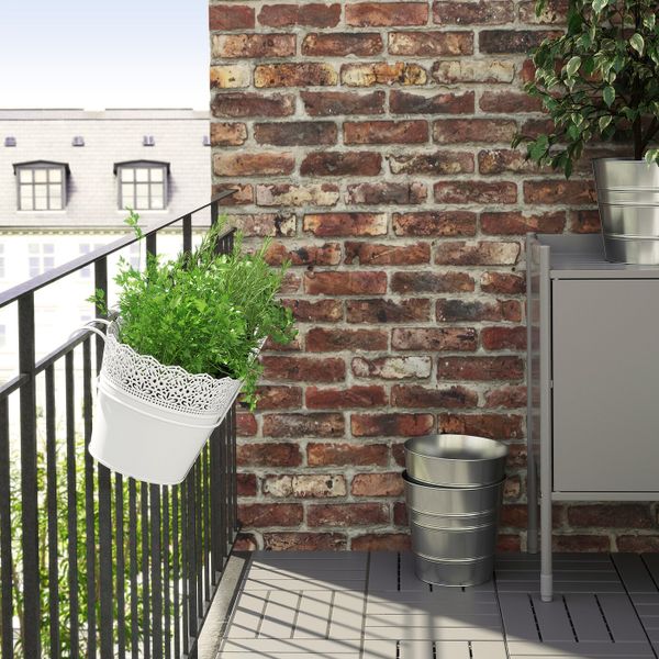 Ящик для цветов с держ, для/дома/улицы, белый 51x19 см IKEA СКУРАР 603.872.30 - фото 3