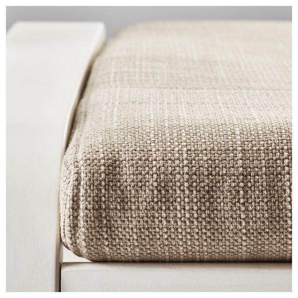 Табурет для ног ПОЭНГ, белый, Исунда бежевый - фото 3