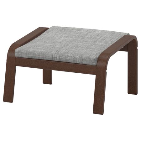 Табурет для ног ПОЭНГ, коричневый, Исунда серый