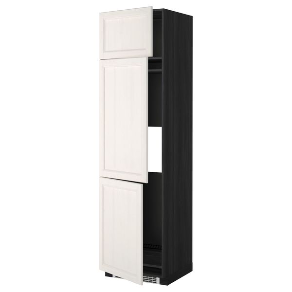 Высокий шкаф для холодильника или морозильника, с 3 дверями МЕТОД, черный, Лаксарби белый - схема-чертеж с размерами