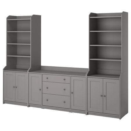 Комбинация для хранения, серый 279x46x199 см IKEA HAUGA ХАУГА 393.887.31