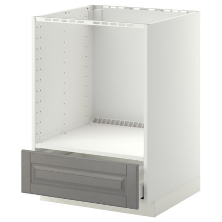 Напольный шкаф для духовки, с ящиком МЕТОД / МАКСИМЕРА, белый, Будбин серый (60x60 см)