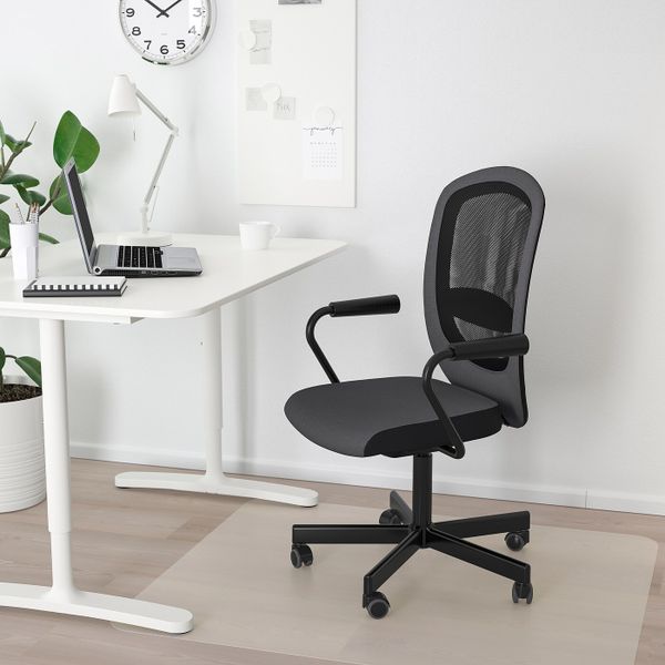 Рабочий стул с подлокотниками, серый IKEA FLINTAN ФЛИНТАН / NOMINELL НОМИНЕЛЬ 091.944.28 - фото 2