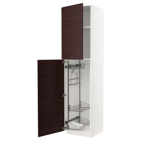 Высокий шкаф с отделением для аксессуаров для уборки IKEA METOD МЕТОД 394.528.64