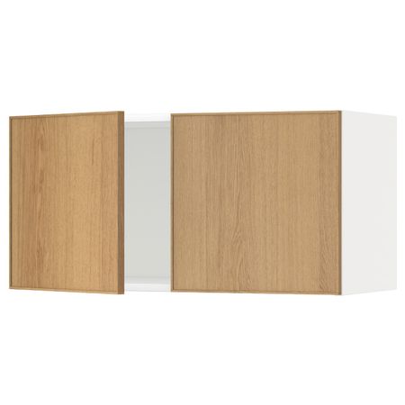 Навесной шкаф с 2 дверями, белый/Экестад дуб 80x40 см IKEA METOD МЕТОД 892.256.33