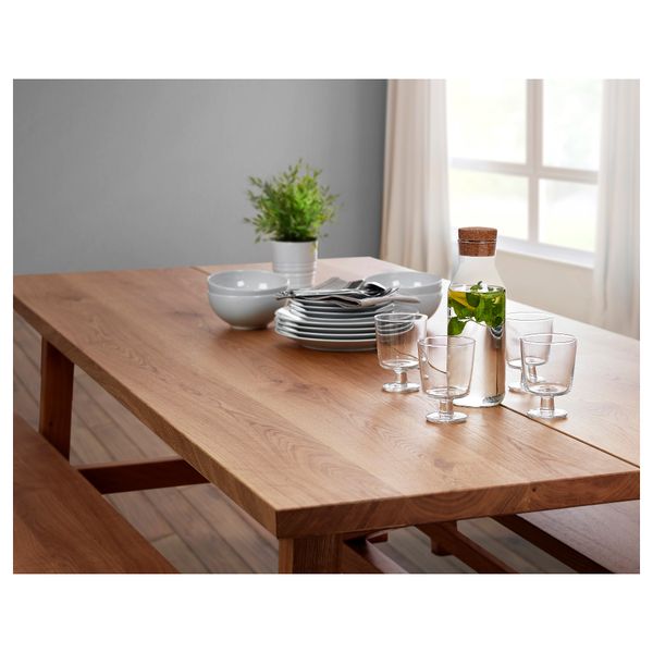 Стол МОККЕЛЬБЮ, дуб (235x100 см) - схема-чертеж с размерами