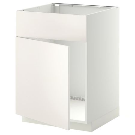 METOD Шкаф под мойку/дверь/фасад - белый/Veddinge белый 60x60 см