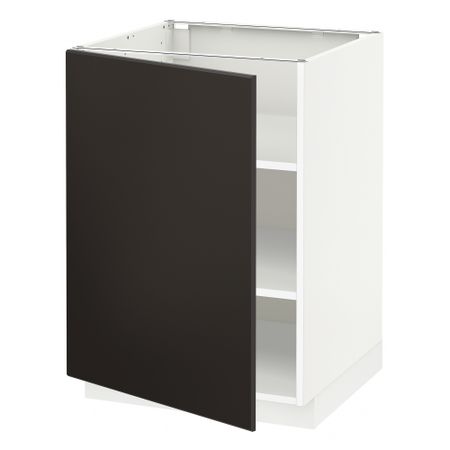 Напольный шкаф с полками, 60x60 см, белый, Kungsbacka антрацит IKEA METOD МЕТОД 694.599.77