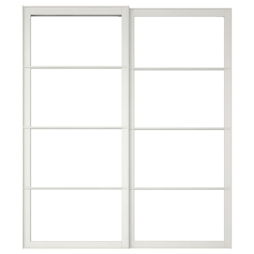 Рама для раздвижной дверец, с направляющими, 2 шт, белый 200x236 см IKEA PAX ПАКС 503.665.77 - схема-чертеж с размерами