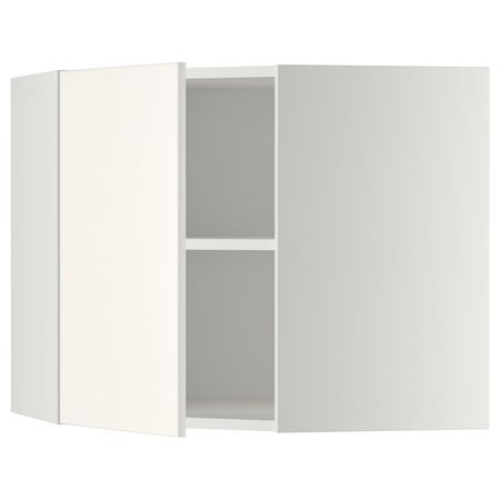 METOD Угловой навесной шкаф с полками - белый/Veddinge белый 68x60 см