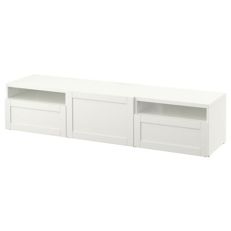 Тумба под ТВ, белый/Ханвикен белый 180x42x39 см IKEA BESTÅ БЕСТО 793.990.73