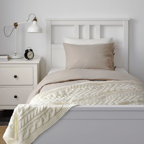 Плед, вязаный/белый с оттенком 120x180 см IKEA VIVIANNA ВИВИАННА 704.295.88 - фото 2