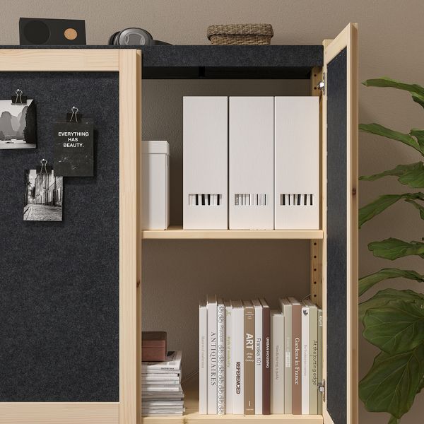 Стеллаж с дверцами, 89x30x124 см, сосна, фетр фетр IKEA IVAR ИВАР 295.078.81 - фото 4