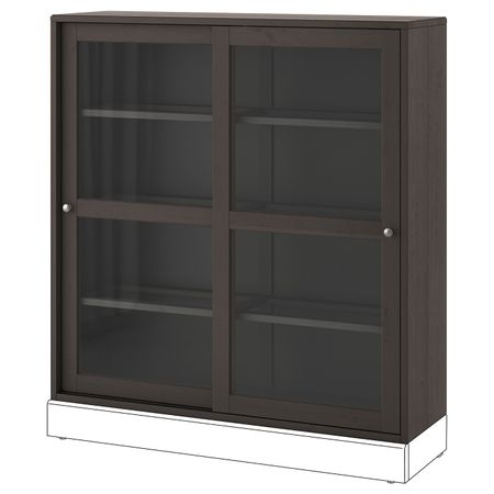 Шкаф-витрина, темно-коричневый 121x35x123 см IKEA HAVSTA ХАВСТА 003.910.46