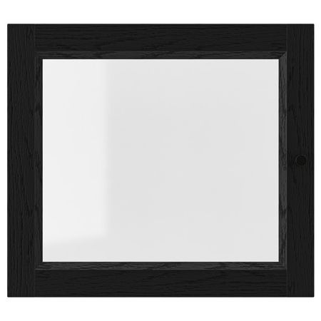 OXBERG Стеклянная дверь - чёрный под дуб 40x35 см