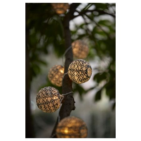 Украшение для гирлянды СОЛВИДЕН, шаровидный черный/белый