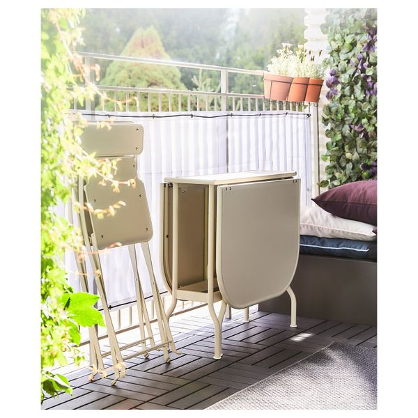 Стол + 2 складных стула,д/сада, бежевый IKEA САЛЬТХОЛЬМЕН 292.288.18 - фото 3