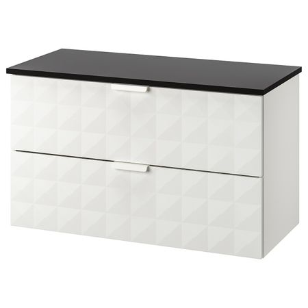 Шкаф для раковины с 2 ящ, Решён белый, антрацит 102x49x60 см IKEA ГОДМОРГОН / ТОЛКЕН 292.955.15