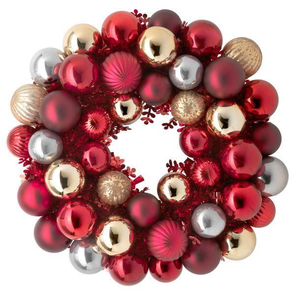 Украшение, венок ВИНТЕР 2015, красный (40 см) - схема-чертеж с размерами