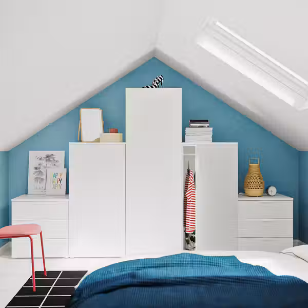 PLATSA Гардероб с 3 дверями/6 ящиками - белый/Fonnes белый 300x57x181 см - фото 2