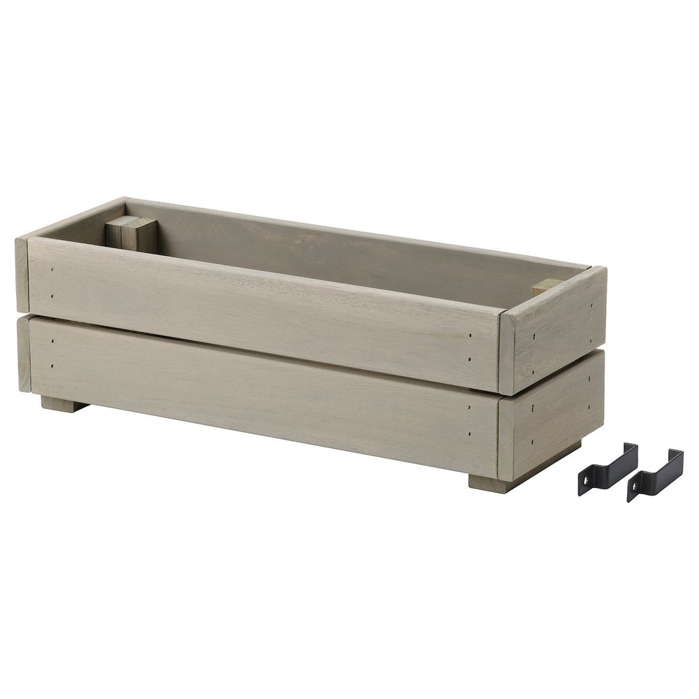 Ящик для цветов, для сада морилка/светло-серый 43x15 см IKEA STJÄRNANIS СТЭРНАНИС 805.052.99 - фото 1