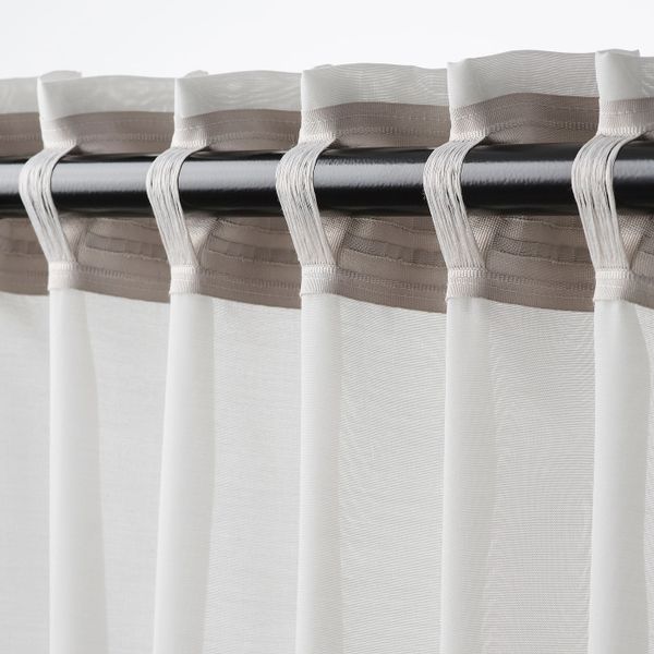 Гардины, очищающие воздух, 2 шт., светло-серый 145x300 см IKEA GUNRID ГУНРИД 504.592.27 - фото 3