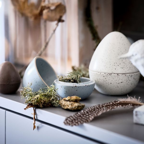 Набор украшений, 3шт, яйцо коричневый/серый-белый IKEA RÅDFRÅGA РОДФРОГА 504.663.17 - фото 3