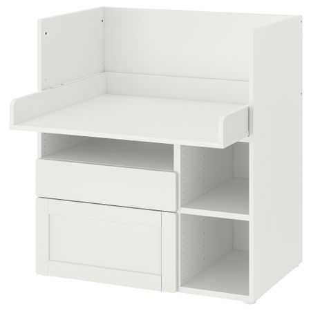 Письменный стол, белый с рамой, с 2 ящиками, 90x79x100 см IKEA SMÅSTAD СМОСТАД 793.922.79