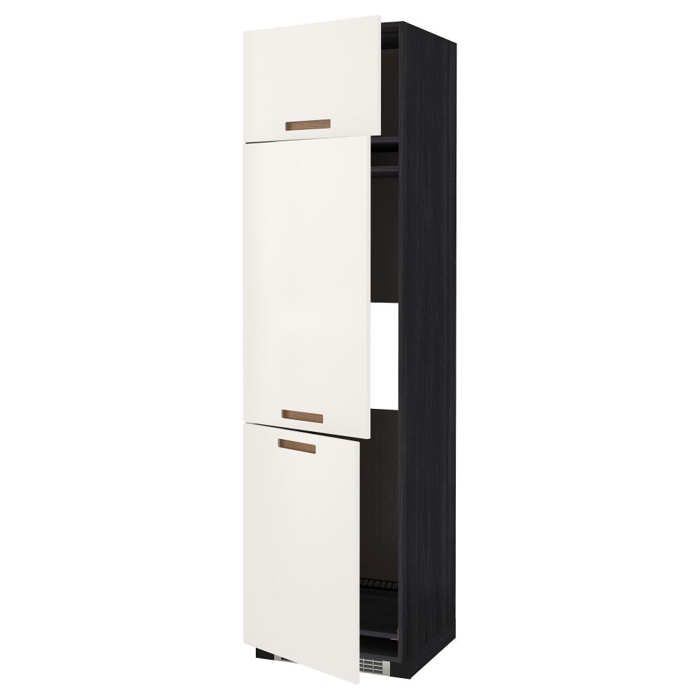 Высокий шкаф для холодильника или морозильника, с 3 дверями МЕТОД, черный, Мэрста белый - схема-чертеж с размерами