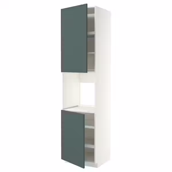 METOD Высок шкаф д/духовки/2дверцы/полки - фото 1