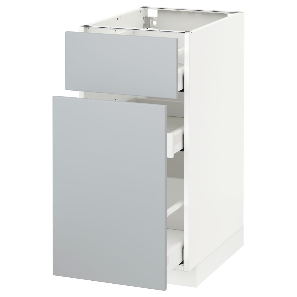 Напольный шкаф, выдвижной секцией, ящик МЕТОД / МАКСИМЕРА, белый, Веддинге серый - схема-чертеж с размерами