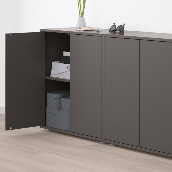 Комбинация шкафов с ножками, темно-серый/светло-серый красный 280x35x72 см IKEA ЭКЕТ 692.864.63 - фото 3