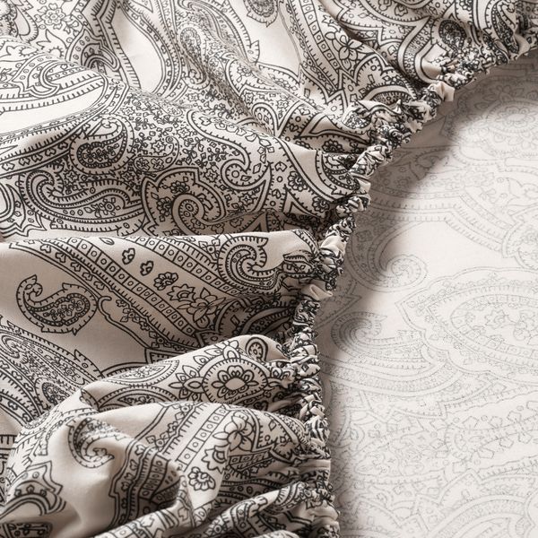 Простыня натяжная, 180x200 см, бежевый, темно-серый IKEA JÄTTEVALLMO ЙЭТТЕВАЛЛМО 405.014.58 - фото 5