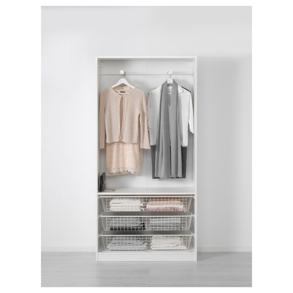 Гардероб ПАКС, белый, Бергсбу белый - схема-чертеж с размерами