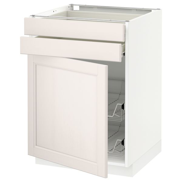 Напольный шкаф, дверца, 2 ящика, проволочных корзин МЕТОД / ФОРВАРА, белый, Лаксарби белый - схема-чертеж с размерами