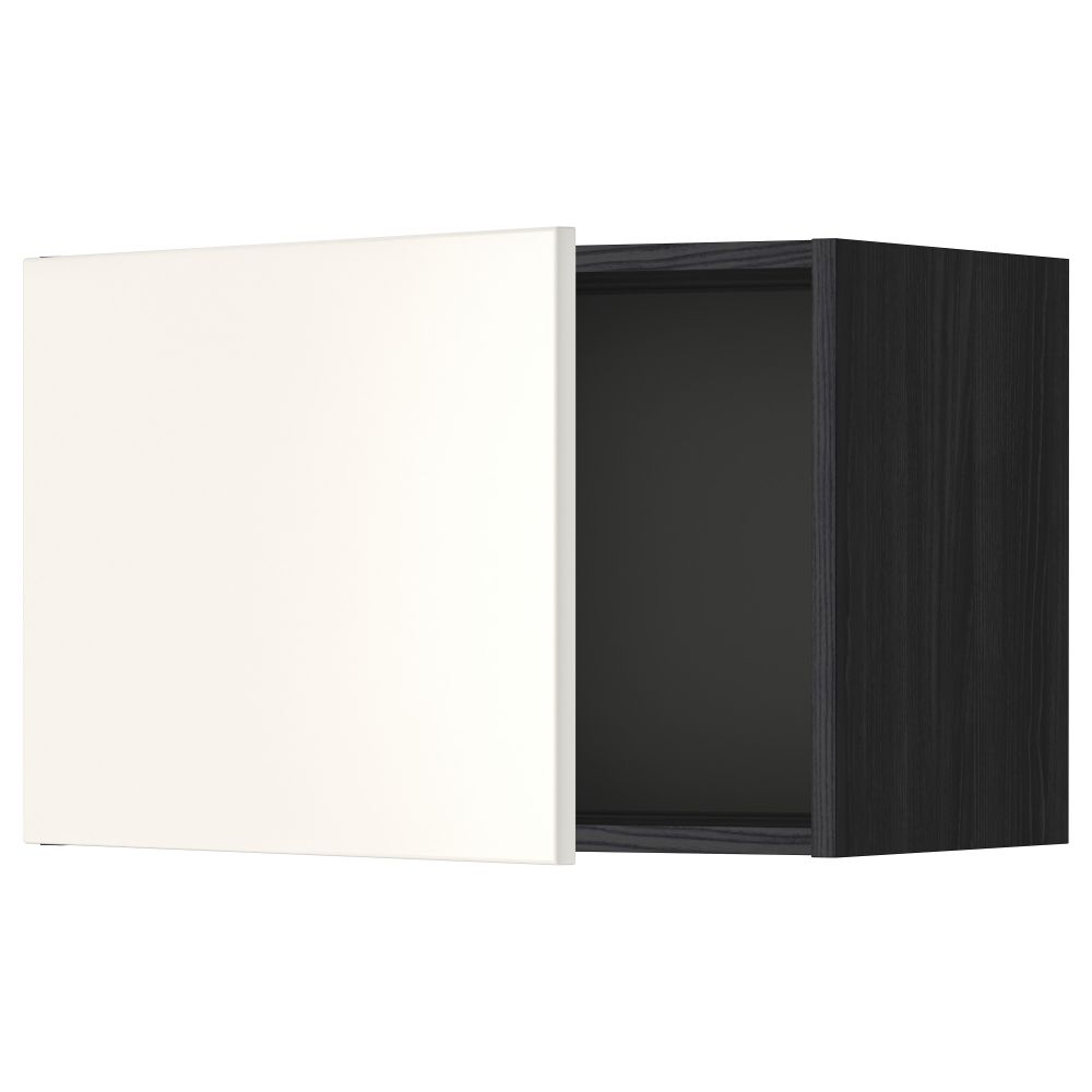 Шкаф навесной МЕТОД, черный, Веддинге белый - схема-чертеж с размерами