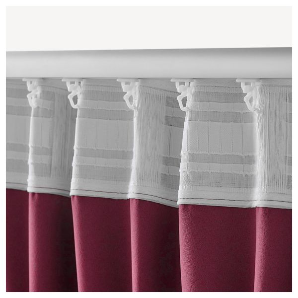 Гардины, блокирующие свет, 1 пара ВЕРНА, темно-красный (145x300 см) - схема-чертеж с размерами