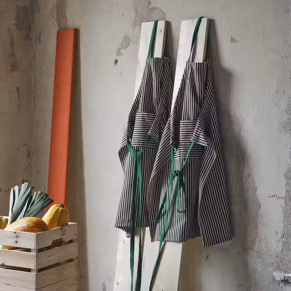 MÄVINN МЭВИНН Фартук - чёрный белый/полоска 92x90 см - фото 4