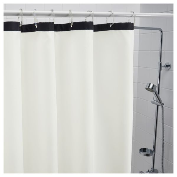 Штора для ванной ФЭРГЛАВ, белый, черный (180x200 см) - фото 2