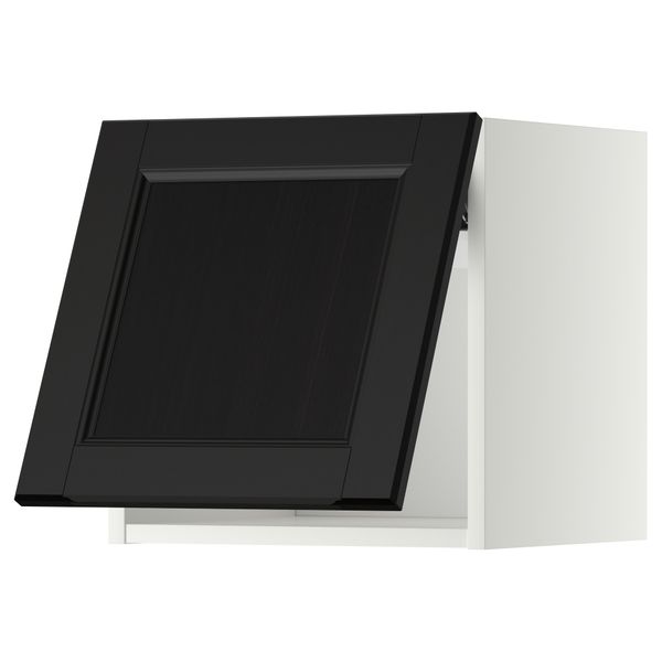 Горизонтальный навесной шкаф МЕТОД, белый, Лаксарби черно-коричневый - схема-чертеж с размерами