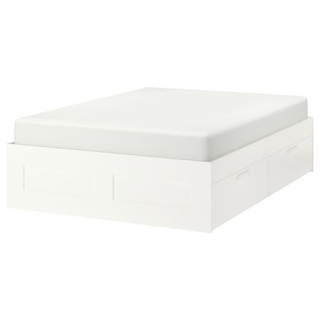 Каркас кровати с ящиками, белый 180x200 см IKEA BRIMNES БРИМНЭС 604.888.42