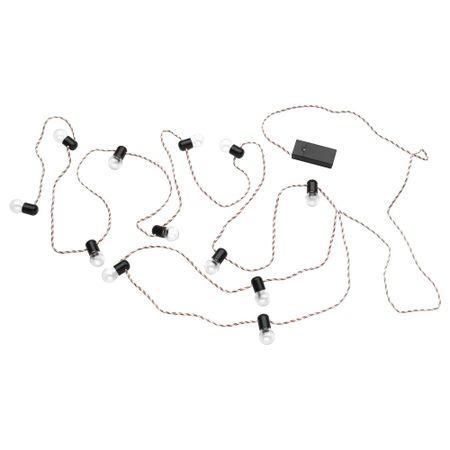 Гирлянда, 12 светодиодов СТРОЛА, с батарейным питанием, для помещений