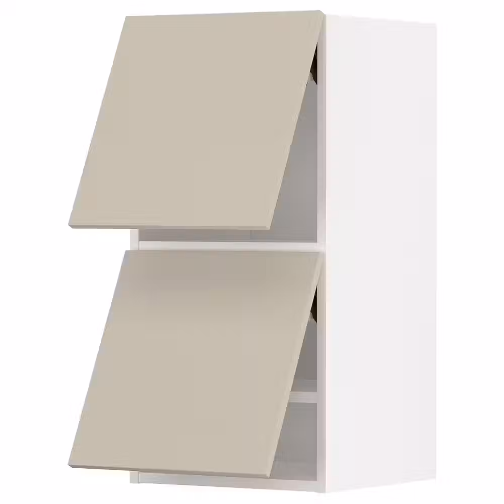 METOD Навесной шкаф/2 дверцы, горизонтал - белый/Havstorp бежевый 40x80 см - фото 1