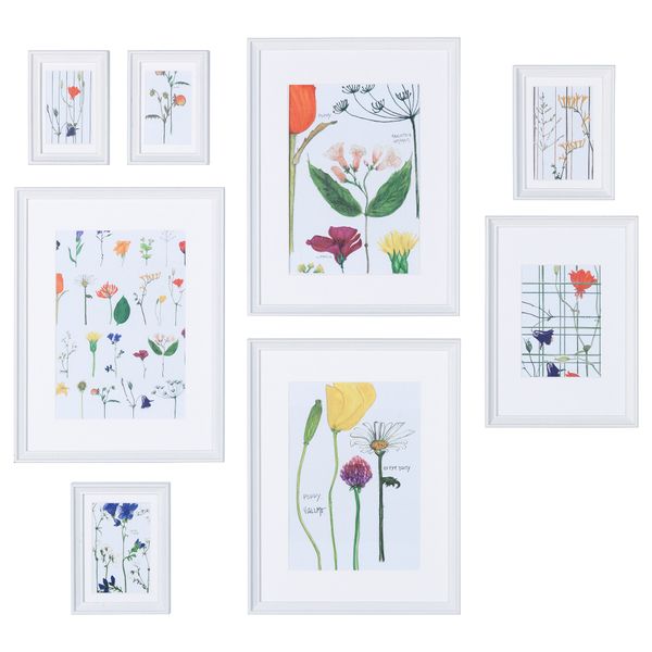 Рама с постером, 8 предмета КНОППЭНГ, белый - фото 1