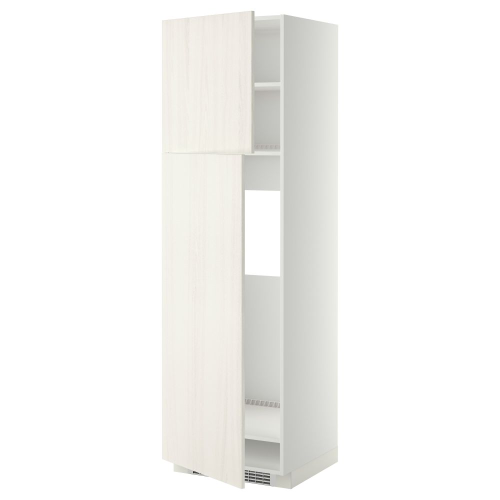 Высокий шкаф для холодильника, 2 дверцы МЕТОД, белый, Росдаль белый - схема-чертеж с размерами